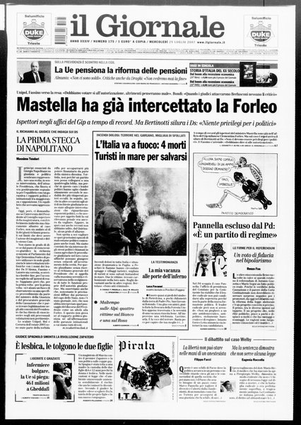 Il giornale : quotidiano del mattino